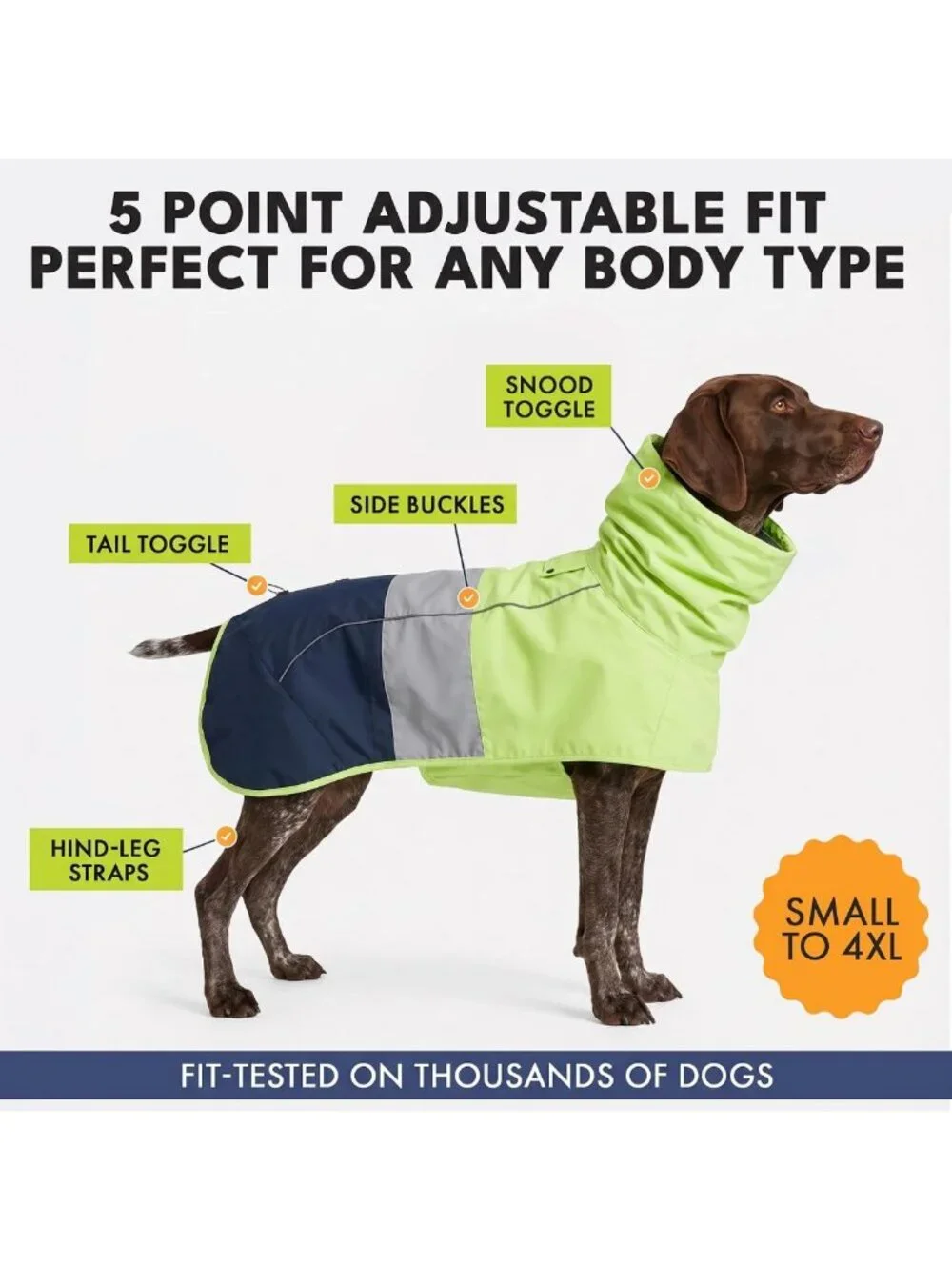 Waterproof Windproof Dog Raincoat - Reflective Full-Body Jacket for All Sizes
